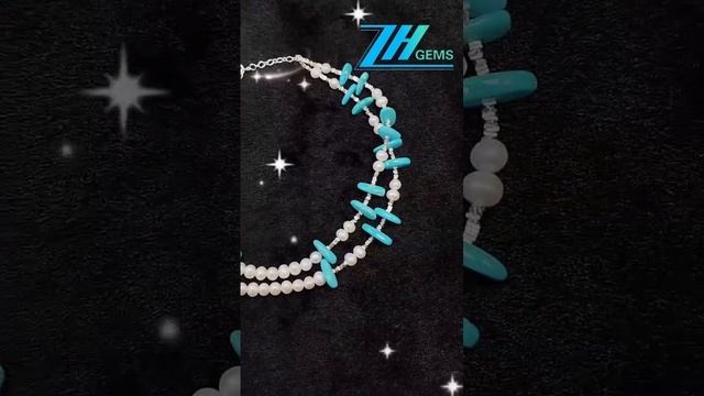 GN-20241211-01 Winter Warm Gift S925 Silver and Natural Turquoise with Pearl High Quality Necklace