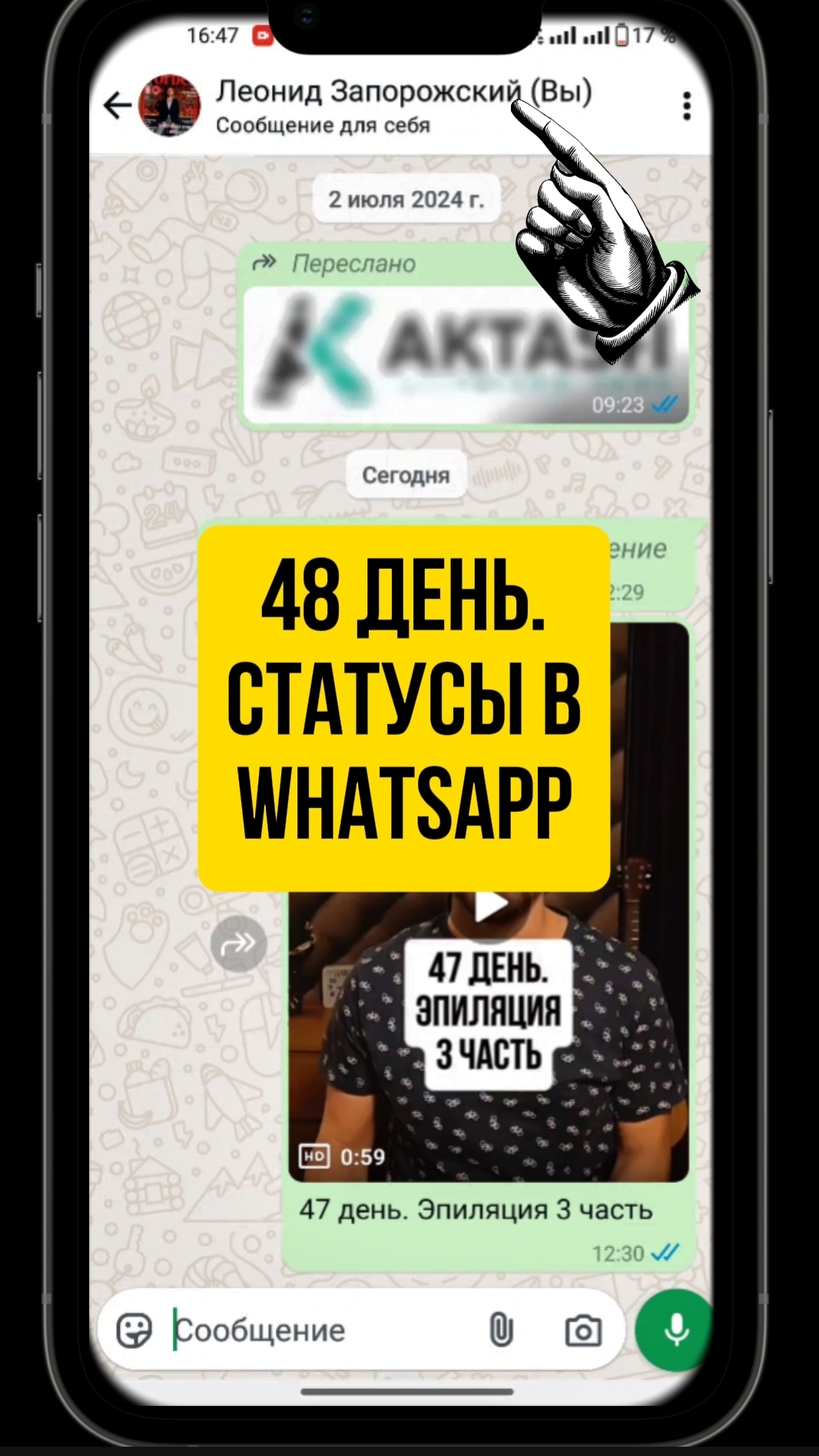 48 день. Статусы в WhatsApp