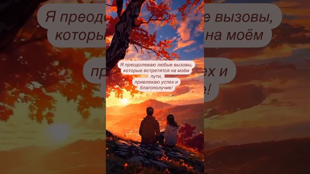 Я преодолеваю любые вызовы, которые встретятся на моём пути,
привлекаю успех и благополучие