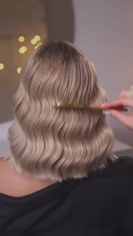 Самая любимая волна на коротких волосах #прическа #укладка #волосы #локоны #голливудскаяволна