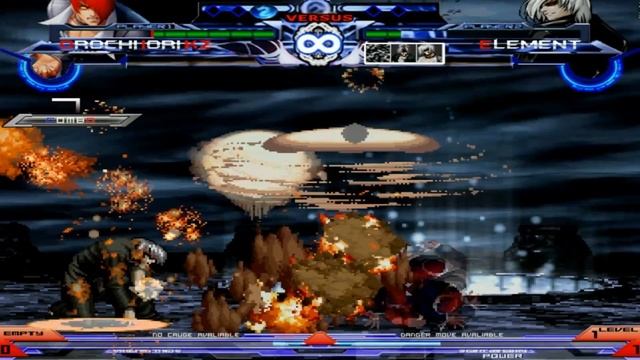 【KOF MUGEN】Orochi Iori KZ VS Element & Negative Kyo & Iori