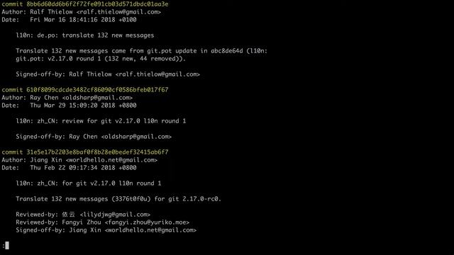 6.2 Git – Просмотр – Вывод истории： git log, форматирование коммитов