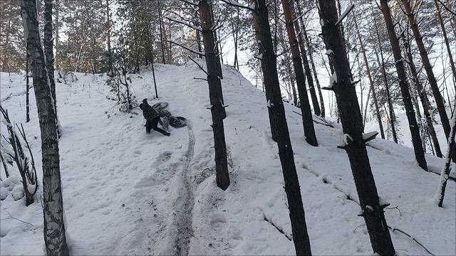 залетаю в горку зимой