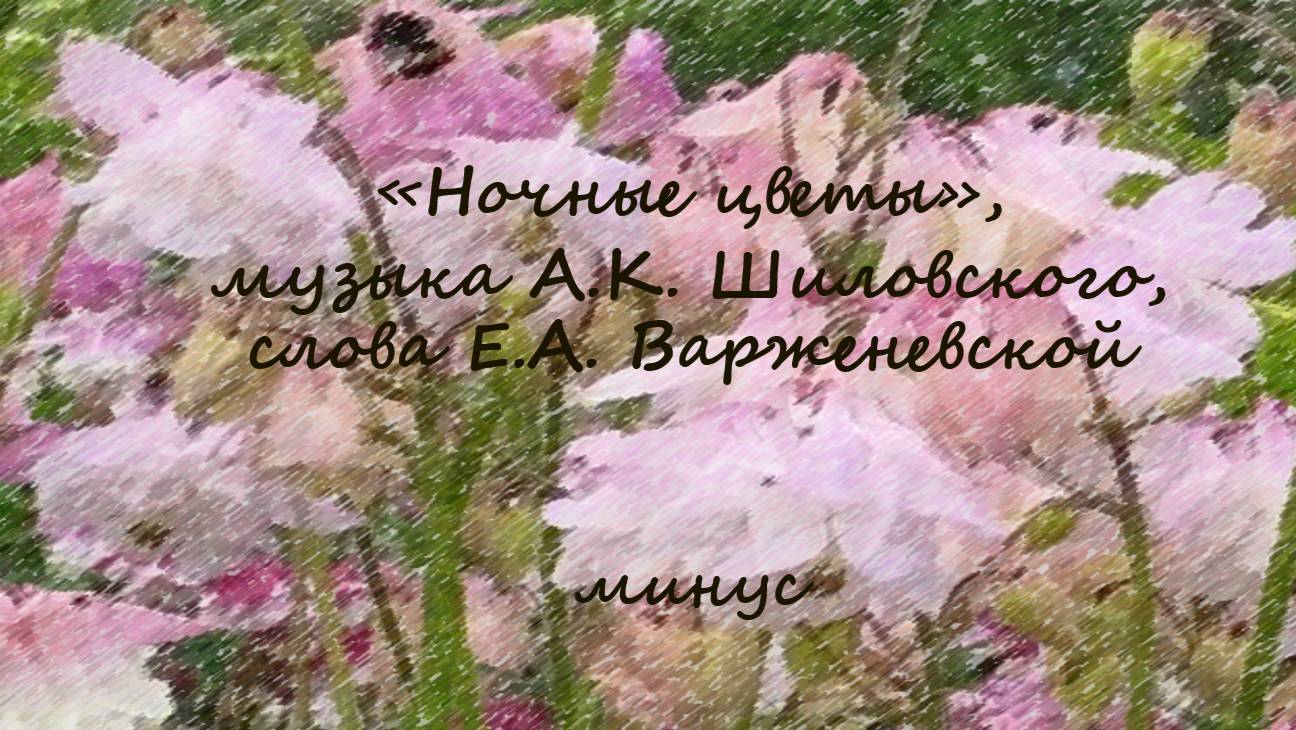 "Ночные цветы", музыка А.К. Шиловского, слова Е.А. Варженевской, аккомпанемент, караоке, минус