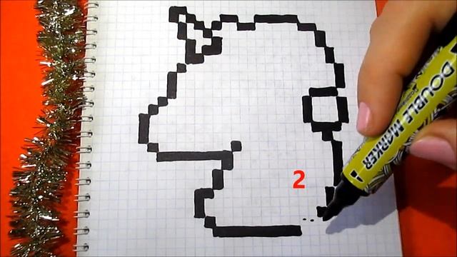 Как нарисовать Единорог Новый Год по клеточкам How to Draw Unicorn Pixel Art.mp4