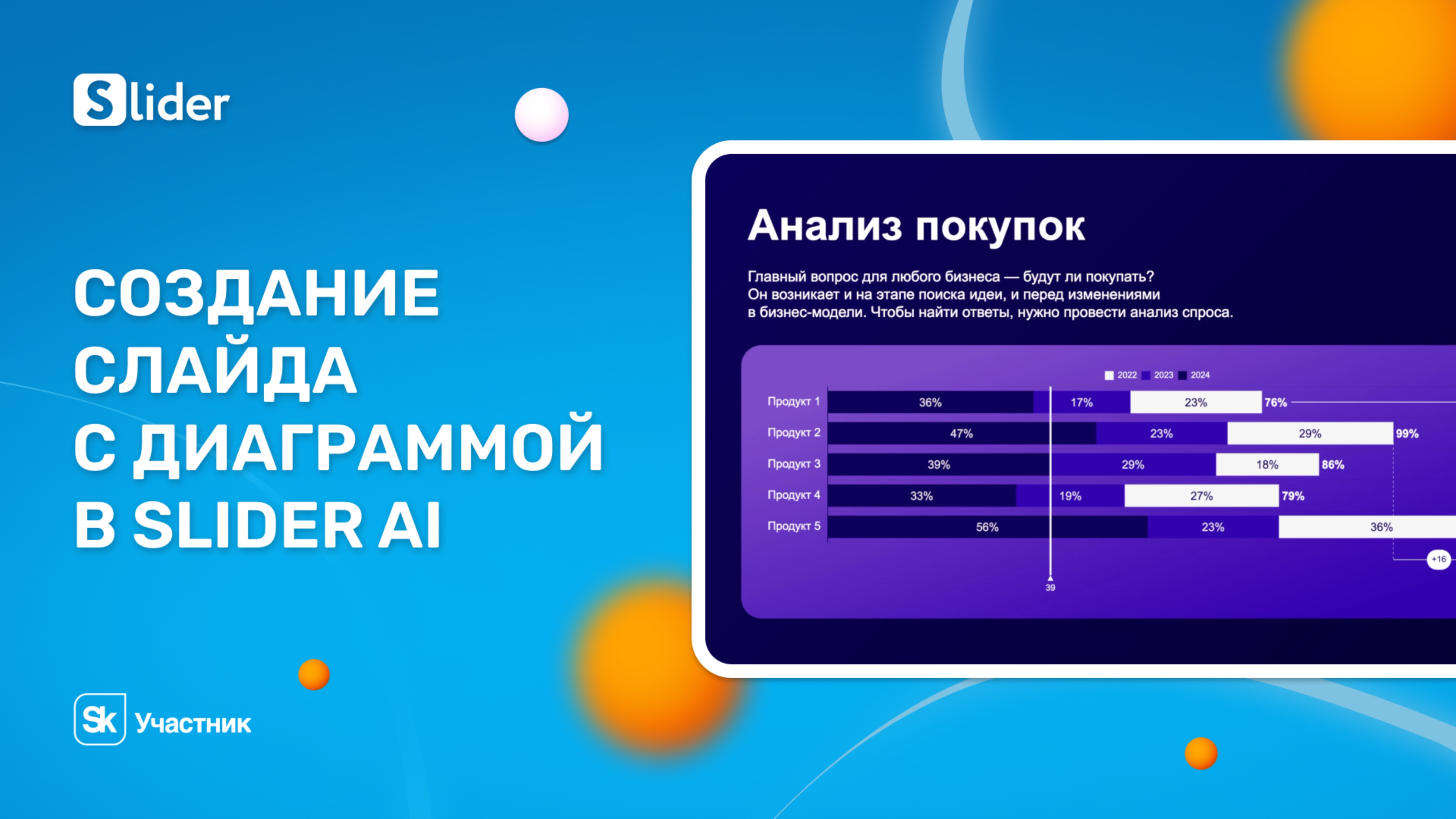 Создание слайда с диаграммой в редакторе Slider AI