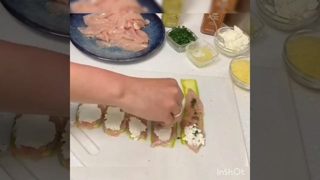 рулетики из цукини с курицей