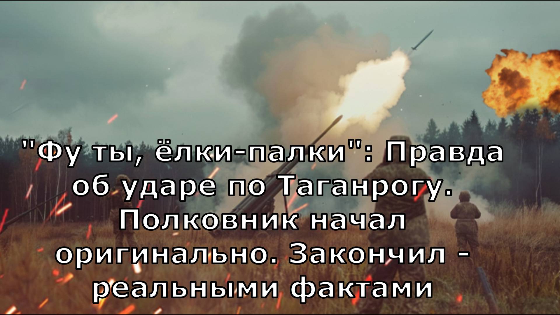 "Фу ты, ёлки-палки": Правда об ударе по Таганрогу. Полковник начал оригинально. Закончил - реальными