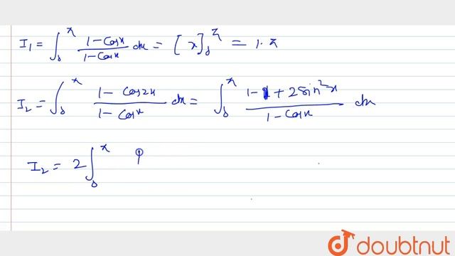 Let `I_m=int_0^pi (1-cosmx)/(1-cosx)dx`. Show that `I_m=mpi`.