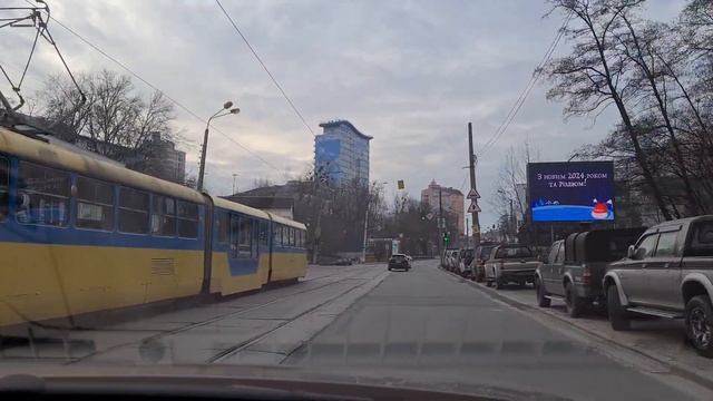 ТРАМВАЙ ТАТРА-409 УТРЕННИЙ КИЕВ ПОДОЛ