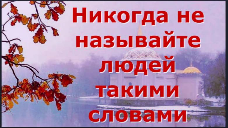 Опасные слова /Никогда НЕ называйте людей такими словами. /Советы Оптинских старцев