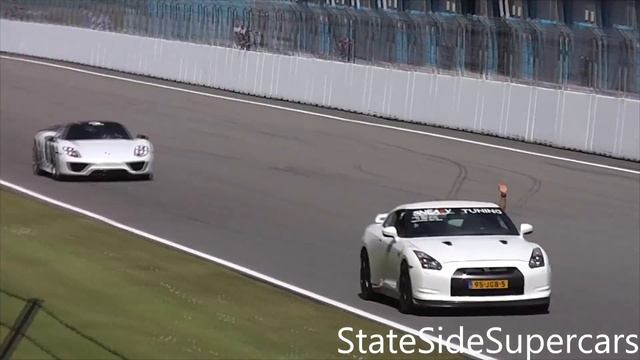 PORSCHE 918 против NISSAN GTR мощностью 1325 л.с.!!