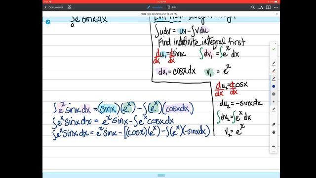 Integration by Parts - Definite Integral Example