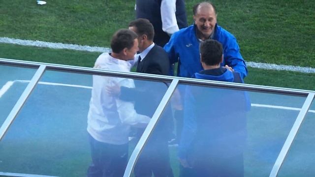 Футбол. Финляндия - Украина. Лавка запасных и Андрей Шевченко - финальный свисток. 11/06/2017