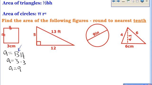 Geometry - 1-7: Find Perimeter, Circumference, and Area