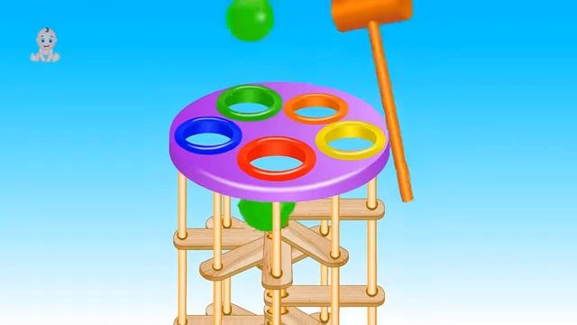 Learn Colors with New Wodden Hammer Educational Toys Color Balls | Colors Video Collection for Kids