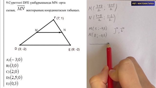 Вектордың координатасын тап