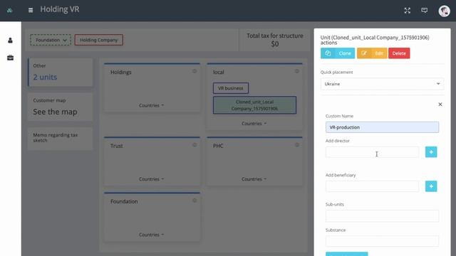 Tax Sketches demo | Создание корпоративной структуры в Tax Sketches