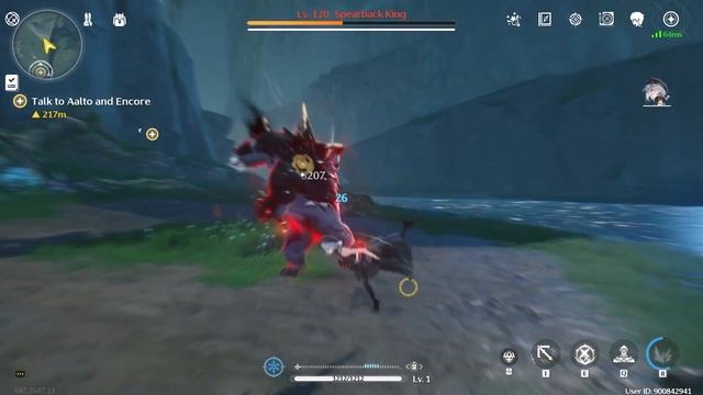 Wuthering Waves - Solo Fight Level 120 Spearback King - Dodge Counter Is My Life