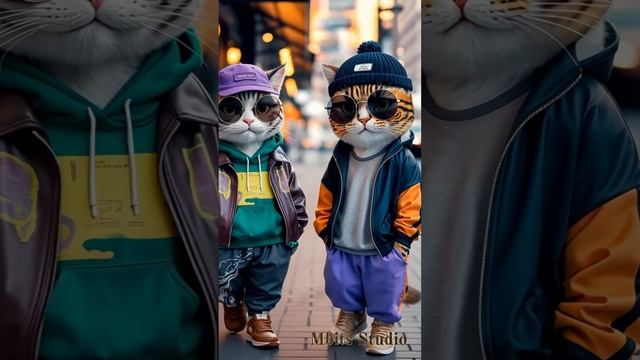 Street fashion cat dance #cat #catlover #dance #kitten #fashion #aiart