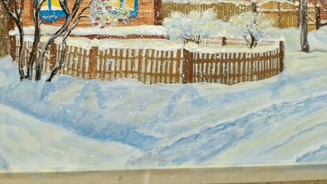 #Рисунок#Рисую#самоучкахудожник#гуашь#акрил#карандаш#портрет ЗИМНИЙ ВЕЧЕР