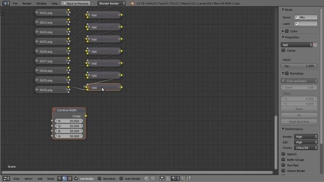 Blender, average from 30 images (not a tutorial)