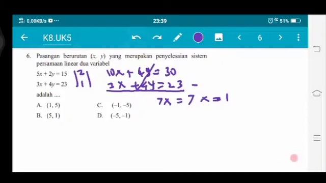 Kelas 8. Uji Kompetensi 5 no 1 2 3 4 5 6 7 8 9 10 matematika kelas 8 semester 1