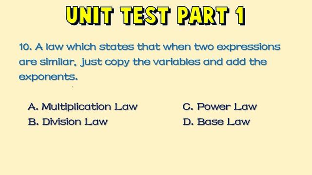 UNIT TEST PART 1