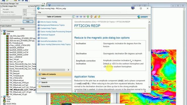 Oasis montaj - Image processing of magnetic data (Обработка изображений магнитных данных)