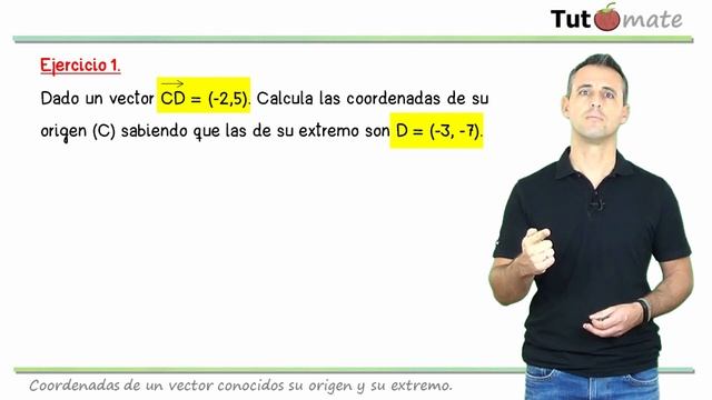 Coordenadas de un vector conocidos su origen y su extremo