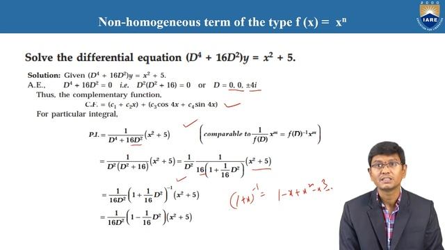 Non - Nomogeneous Term of the Type f x =  xn by Mr.P Shantan Kumar