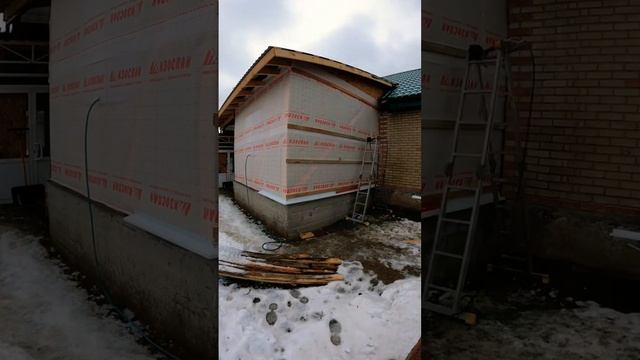 День 56 фасад #орск #стройка #ремонт #топ #каркасныйдом #строительство #фасад #вагонка #дом #2024