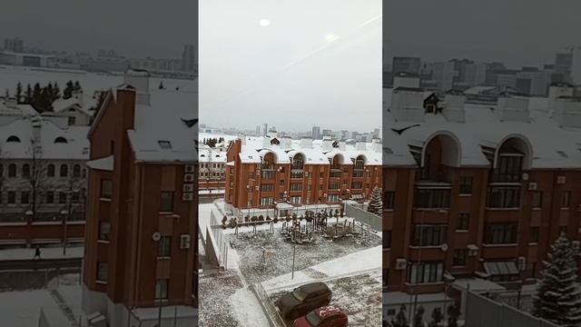 вид из окошка/ снег)