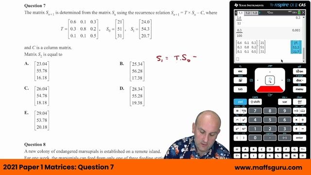 2021 Further Maths VCAA Paper 1 Suggested Solutions | Maffsguru.com