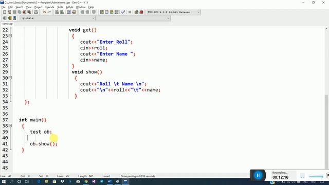 Constructor in C++ #constructor #destructor #C++ #admix