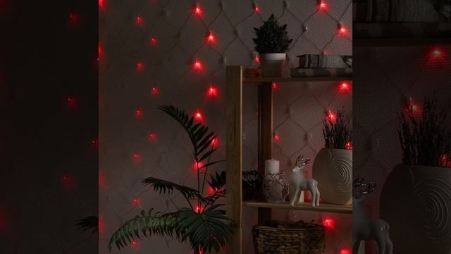 Гирлянда «Сеть» 1.6 × 1.6 м, IP20, прозрачная нить, 144 LED, свечение красное (арт.1000837771)