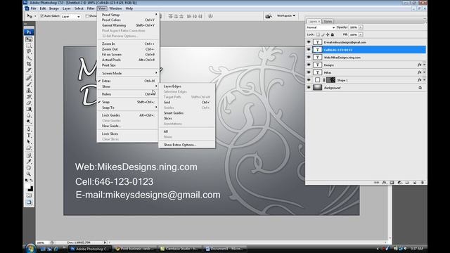 How to create bussiness cards in photoshop HD