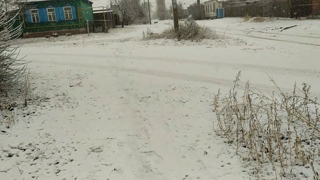 Выпал снег. Иду в поликлинику.