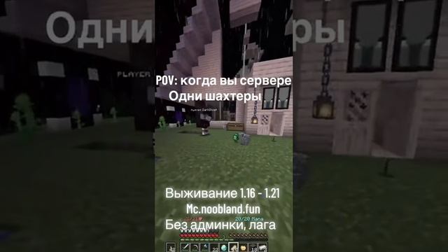 Выживание майнкрафт сервер АЙПИ: mc.noobland.fun #minecraft #майнкафт #Майнкрафтвыживание