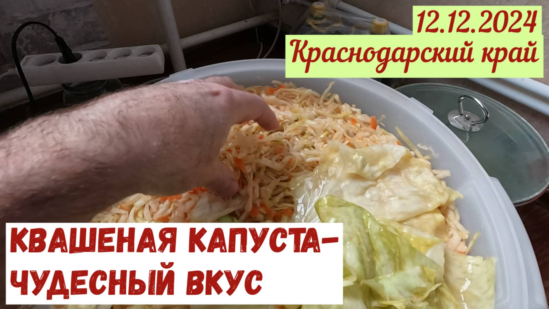 Краснодарский край. Пробуем квашеную капусту. Получил смс-предупреждение от ГО ЧС. Что с погодой?