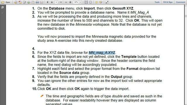 Oasis montaj - Import magnetic data (Импорт магнитных данных)