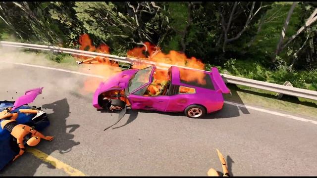 Cars vs Log Barrier 😱 | BeamNG Drive