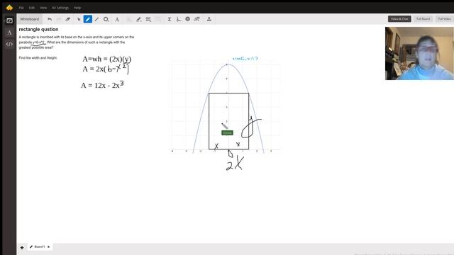 Rectangle with Maximum Area Inscribed in a Parabola