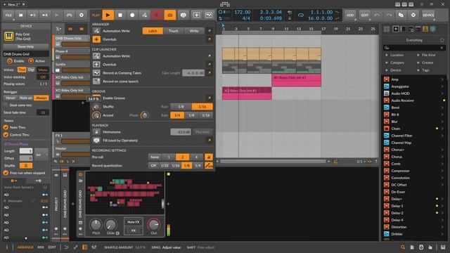 Drum and Bass like Halogenix, Skeptical, Alix Perez in Bitwig Tutorial