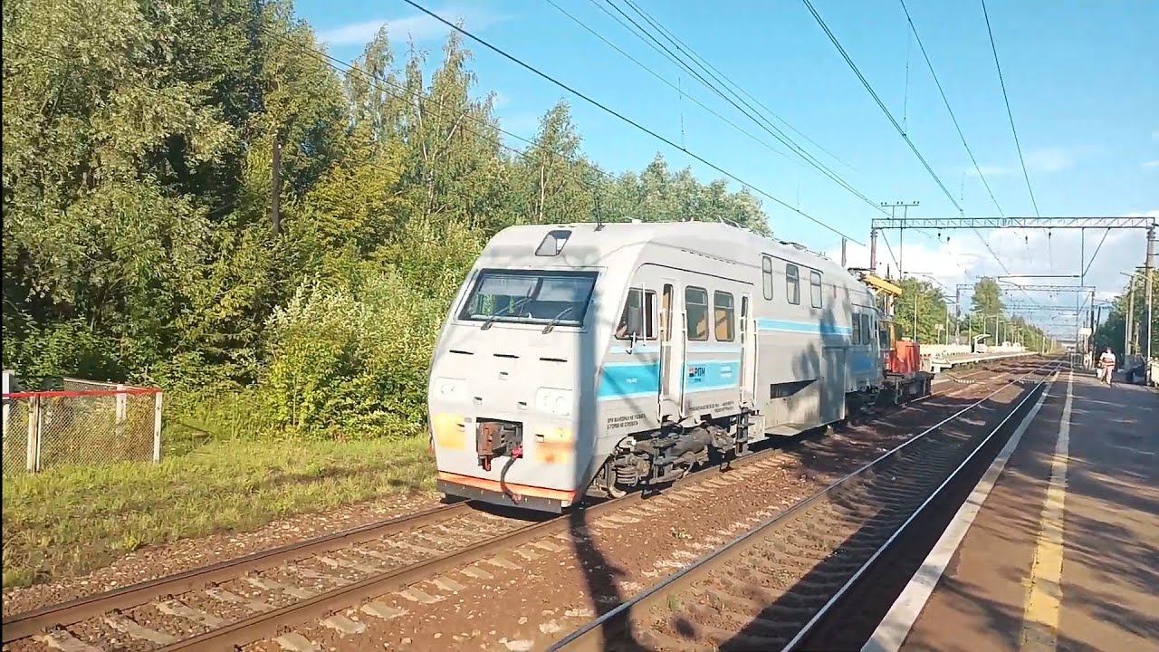 Автомотриса АС01-92 и мотовоз МПТ4-409, платформа Понтонная