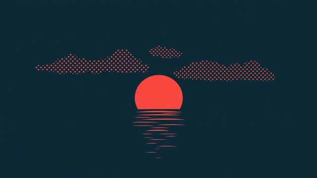 Пиксельный Закат | Cool Abstract Pixel Sunset | River Waves | Clouds - Живые Обои