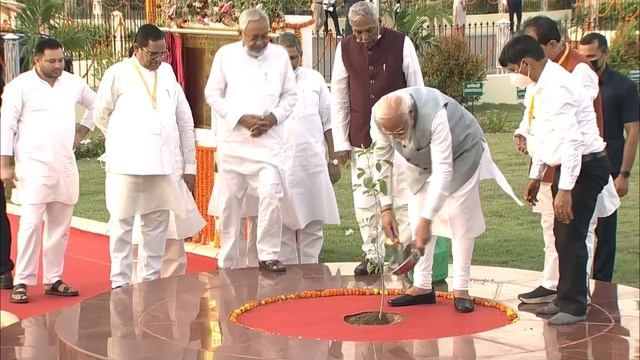 PM Modi plants Kalpataru sapling at Bihar Vidhan Sabha