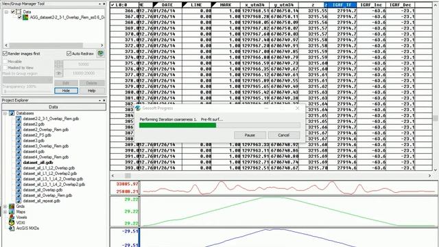 Oasis montaj - Calculating the IGRF values for a database (Расчет значений IGRF для базы данных)