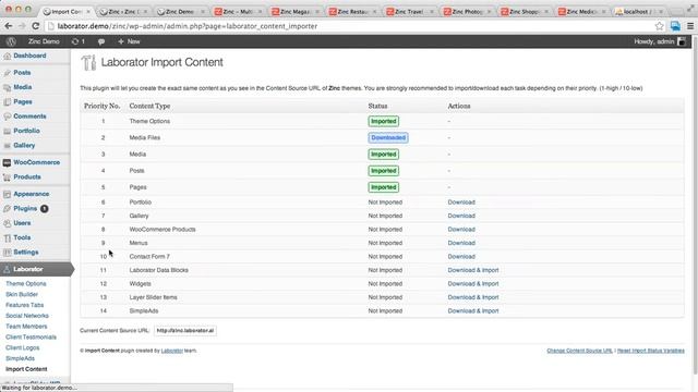 Zinc - Importing Content