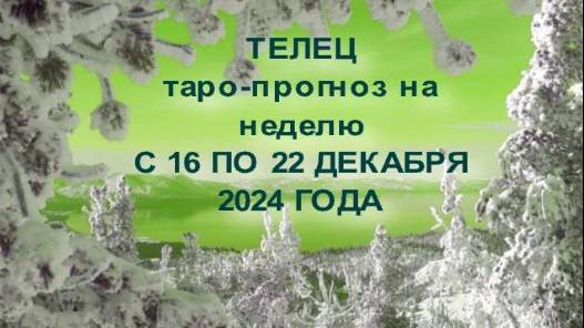 ТЕЛЕЦ ТАРО-ПРОГНОЗ НА НЕДЕЛЮ С 16 ПО 22 ДЕКАБРЯ 2024 ГОДА